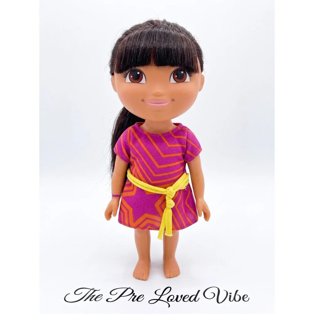 2009 Mattel Dora The Explorer Pink Orange Dress Plastic Doll 8